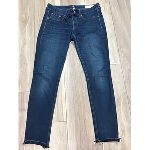 Rag & Bone JEAN Bedford Skinny Dearborn Wash Raw Hem Denim Jeans Size 29